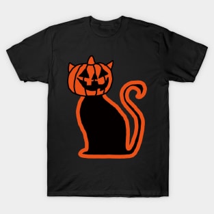 Halloween Pumpkin Cat T-Shirt